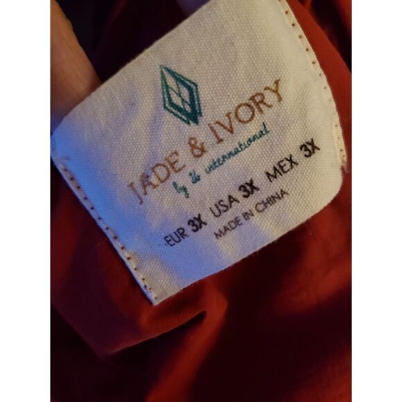 Jade & Ivory Women's Hooded Zip Up Jacket Red 3X Love Always Wins Drawstring - Picture 5 of 9